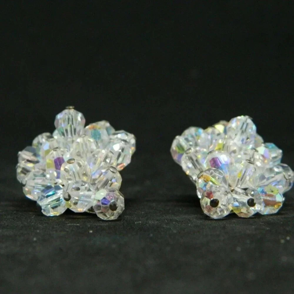 Clear Crystal AB Rhinestone Beaded Crescent - Picture 2 of 4